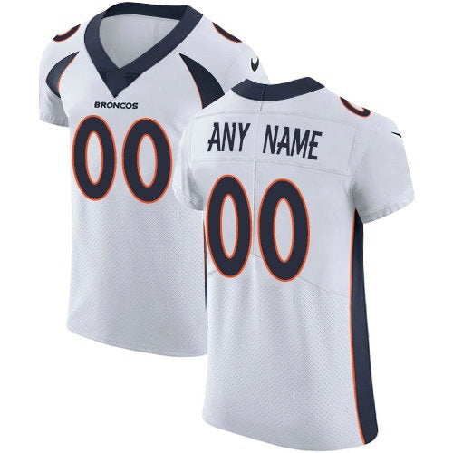 Custom D.Broncos White Vapor Untouchable Elite Stitched Football American Jersey