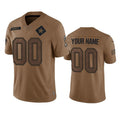 Custom D.Cowboys Active Player 2023 Brown Salute To Service Limited Stitched Football American Jersey