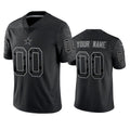 Custom D.Cowboys Active Player Black Reflective Limited Stitched Football American Jersey