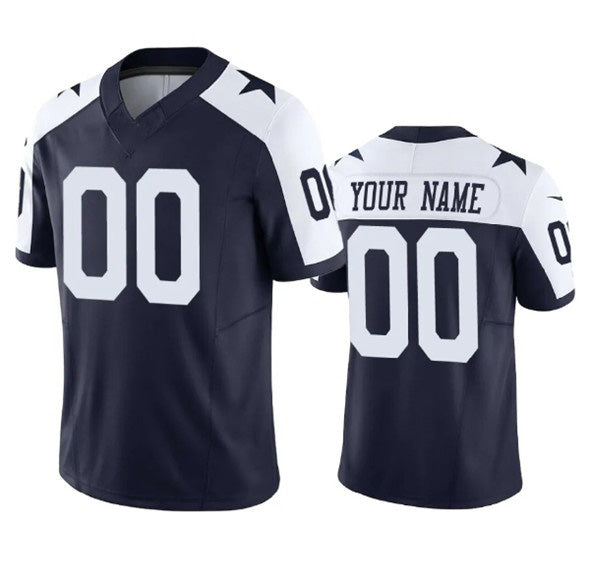 Custom D.Cowboys Active Player Navy 2023 F.U.S.E. Vapor Limited Stitched Football American Jersey