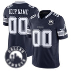Custom D.Cowboys Active Player Navy 2025 F.U.S.E Dallas City Patch Vapor Untouchable Limited Game Stitched Football American Jersey