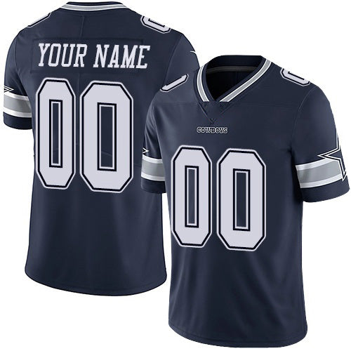 Custom D.Cowboys Alternate Navy Blue Vapor Untouchable Limited Stitched Football American Jersey