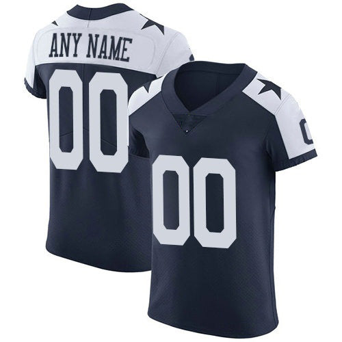 Custom D.Cowboys Navy Blue Alternate Vapor Untouchable Elite Stitched Football American Jersey