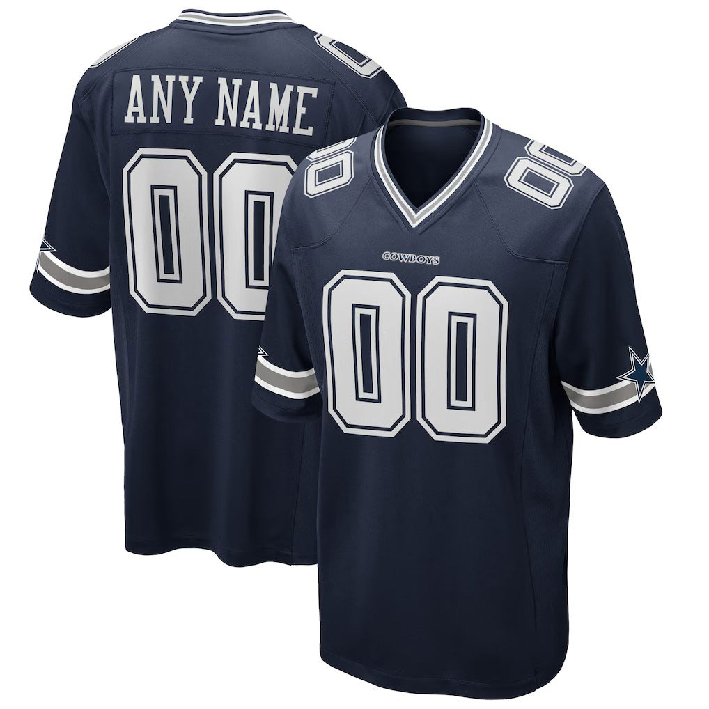 Custom D.Cowboys Navy Game Stitched Football American Jersey