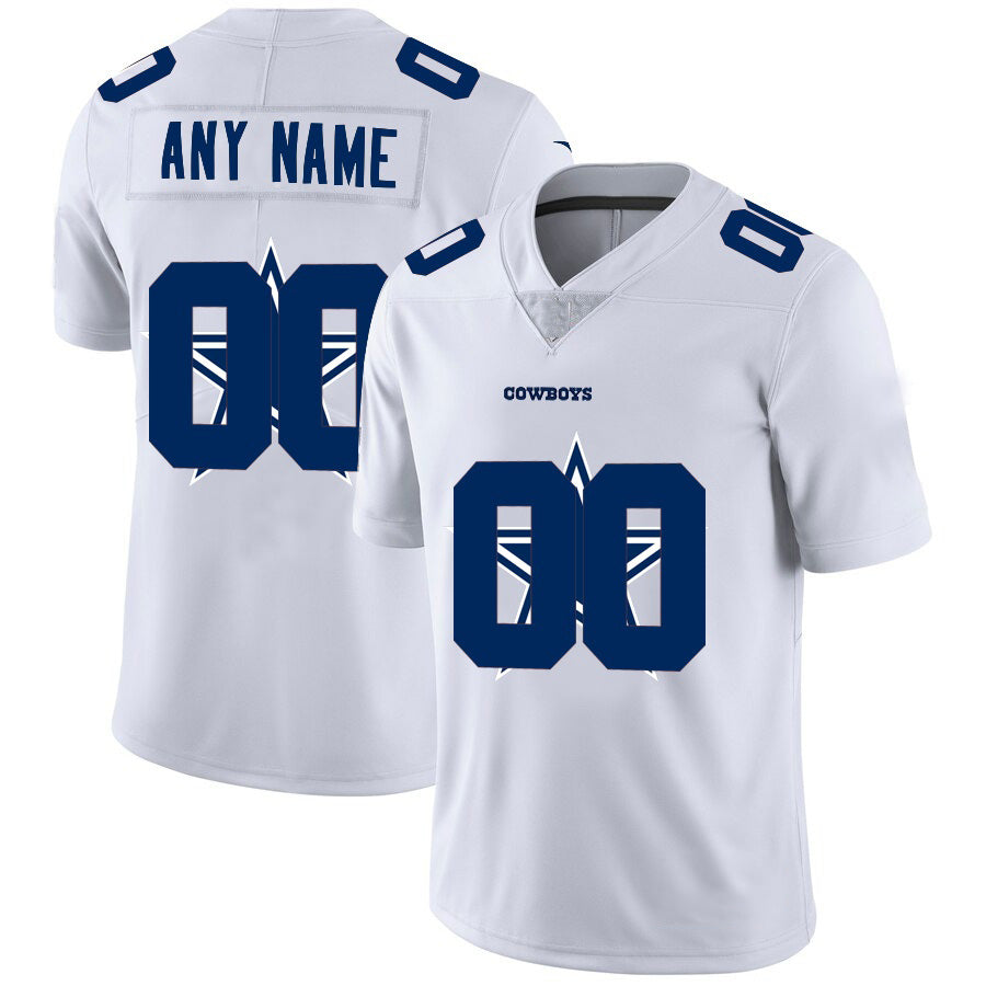 Custom D.Cowboys White Team Big Logo Vapor Untouchable Limited Stitched Football American Jersey