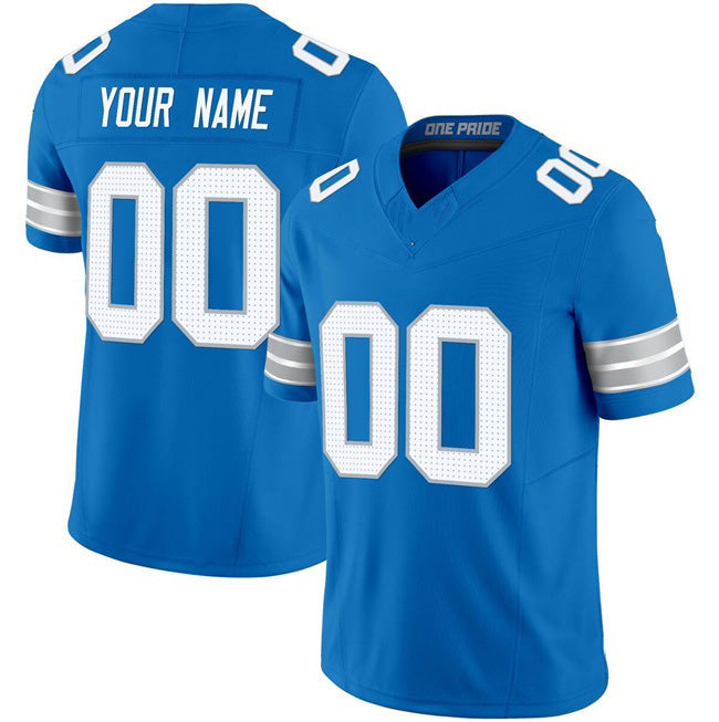 Custom D.Lions Active Player Blue 2024 F.U.S.E. Vapor Limited Stitched Football American Jersey