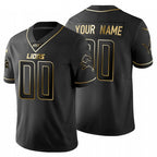 Custom D.Lions Black Golden Limited 100 Stitched Football American Jersey