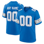Custom D.Lions Blue Game Stitched Football American Jersey