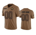 Custom GB.Packers Active Player Brown 2023 Salute To Service Limited Stitched Football American Jersey
