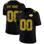Custom GB.Packers Black Leopard Print Fashion Vapor Limited Stitched Football American Jersey