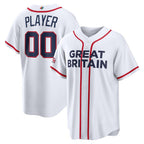 Custom Great Britain Baseball 2026 World Baseball Classic Home Pick-A-Player Jersey - White