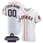 Custom Houston Astros Active Player White 2022 World Series Flex Base Stitched Baseball Jersey
