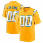 Custom LA.Chargers Gold Alternate Charger Power Game Jersey