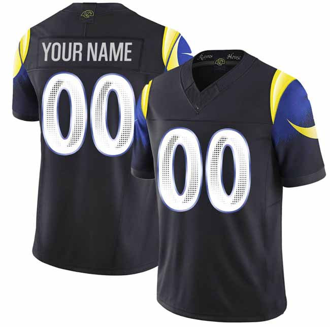 Custom LA.Rams Active Player Black 2025 F.U.S.E. “Rivalriesâ€?Vapor Limited Stitched Jersey