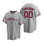 Custom Los Angeles Angels Gray Stitched Cool Base Road Baseball Jersey