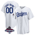 Custom Los Angeles Dodgers ACTIVE PLAYER White 2024 World Series Champions Cool Base Stitched Baseball Jersey