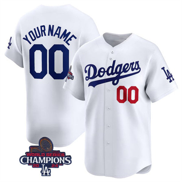 Custom Los Angeles Dodgers ACTIVE PLAYER White 2024 World Series Champions Home Limited Stitched Baseball Jersey