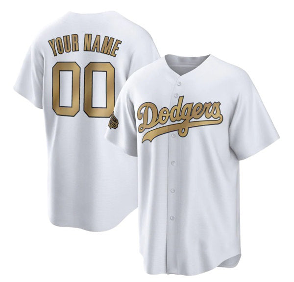 Custom Los Angeles Dodgers Active Player White 2022 All-Star Cool Base Stitched Baseball Jersey