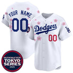 Custom Los Angeles Dodgers Active Player White 2025 Tokyo Series Limited Stitched Baseball Jersey