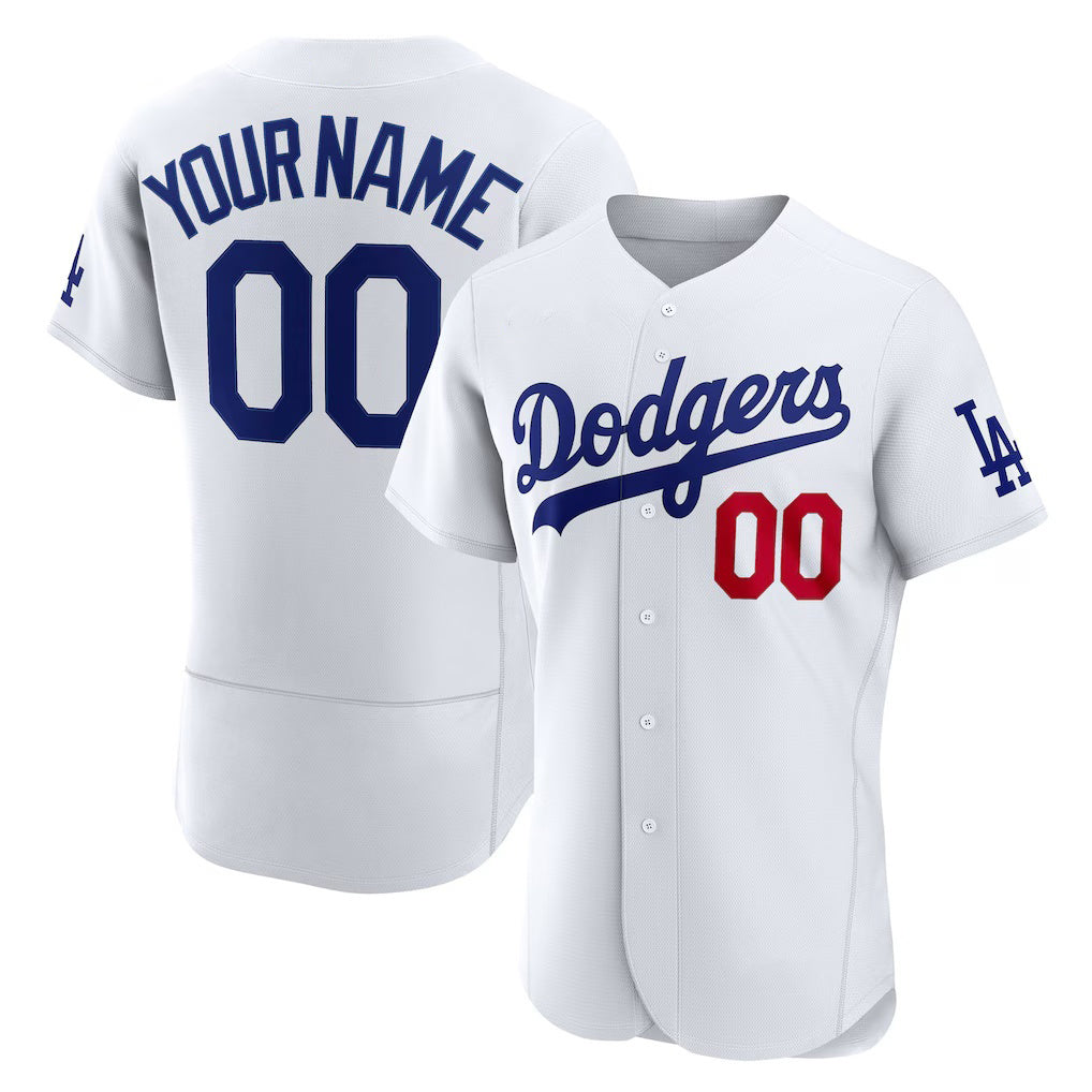 Custom Los Angeles Dodgers White Home Authentic Baseball Jersey