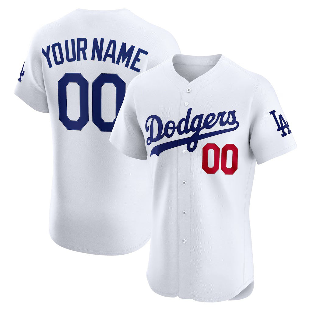 Custom Los Angeles Dodgers White Home Elite Baseball Jersey