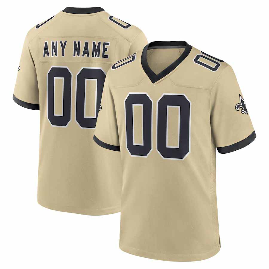 Custom NO.Saints Gold Gameday Golds Alternate Game Jersey