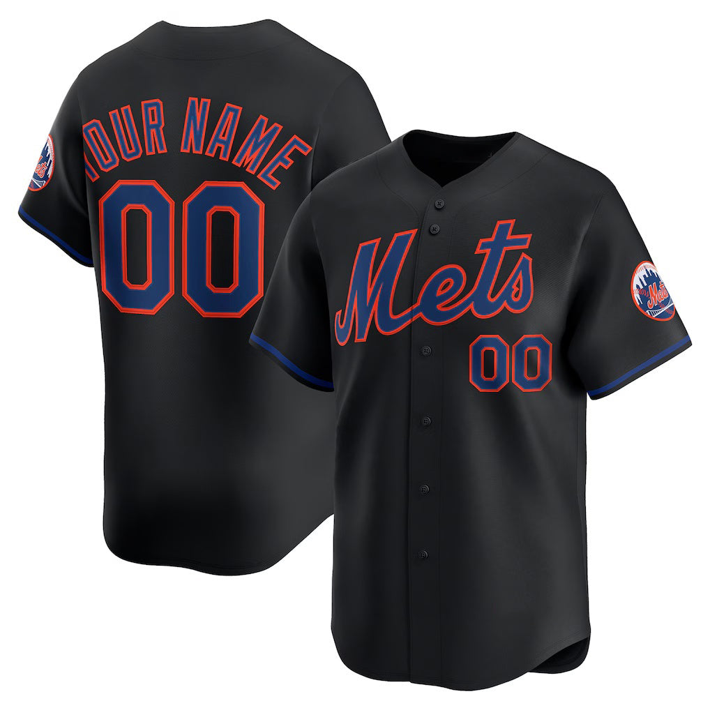 Custom New York Mets Black Alternate Limited Baseball jersey