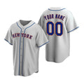 Custom New York Mets Gray Stitched Cool Base Road Baseball jersey