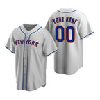 Custom New York Mets Gray Stitched Cool Base Road Baseball jersey