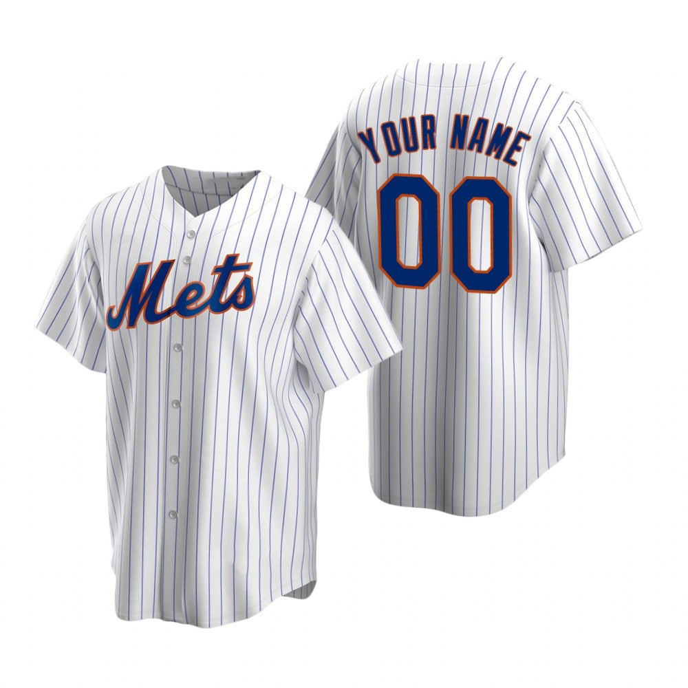 Custom New York Mets White Stitched Cool Base Home Baseball jersey