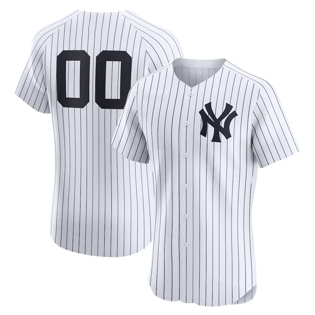 Custom New York Yankees White Home Elite Baseball Jersey