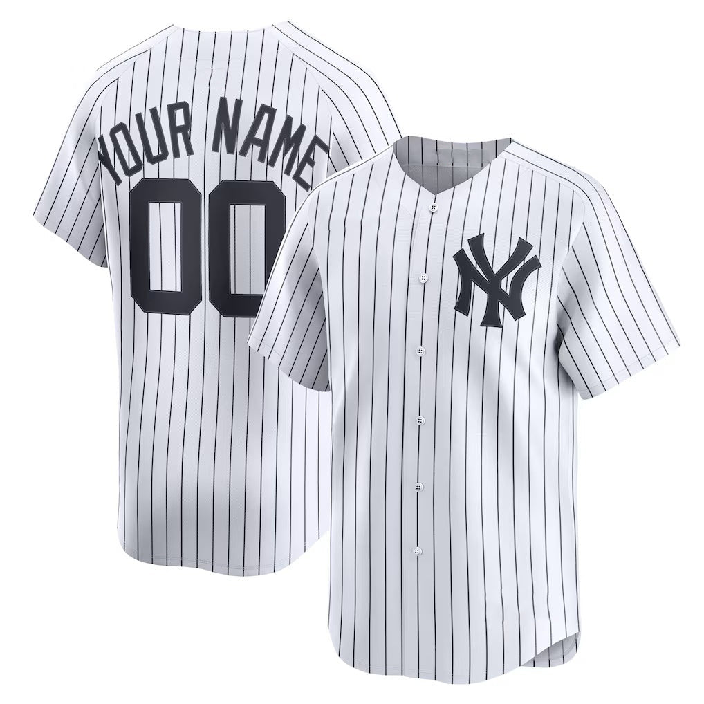 Custom New York Yankees White Home Limited Baseball Jersey