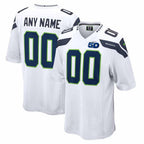 Custom S.Seahawks White 50th Season Away Game Jersey