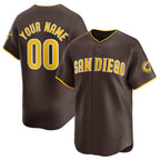 Custom San Diego Padres Brown 2024 Away Limited Stitched Baseball Jersey
