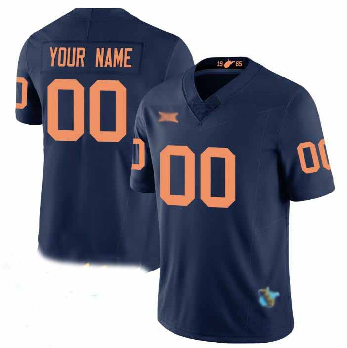 Custom W.Virginia Mountaineers ACTIVE PLAYER Navy F.U.S.E. 1965-2025 Throwback Stitched Jersey