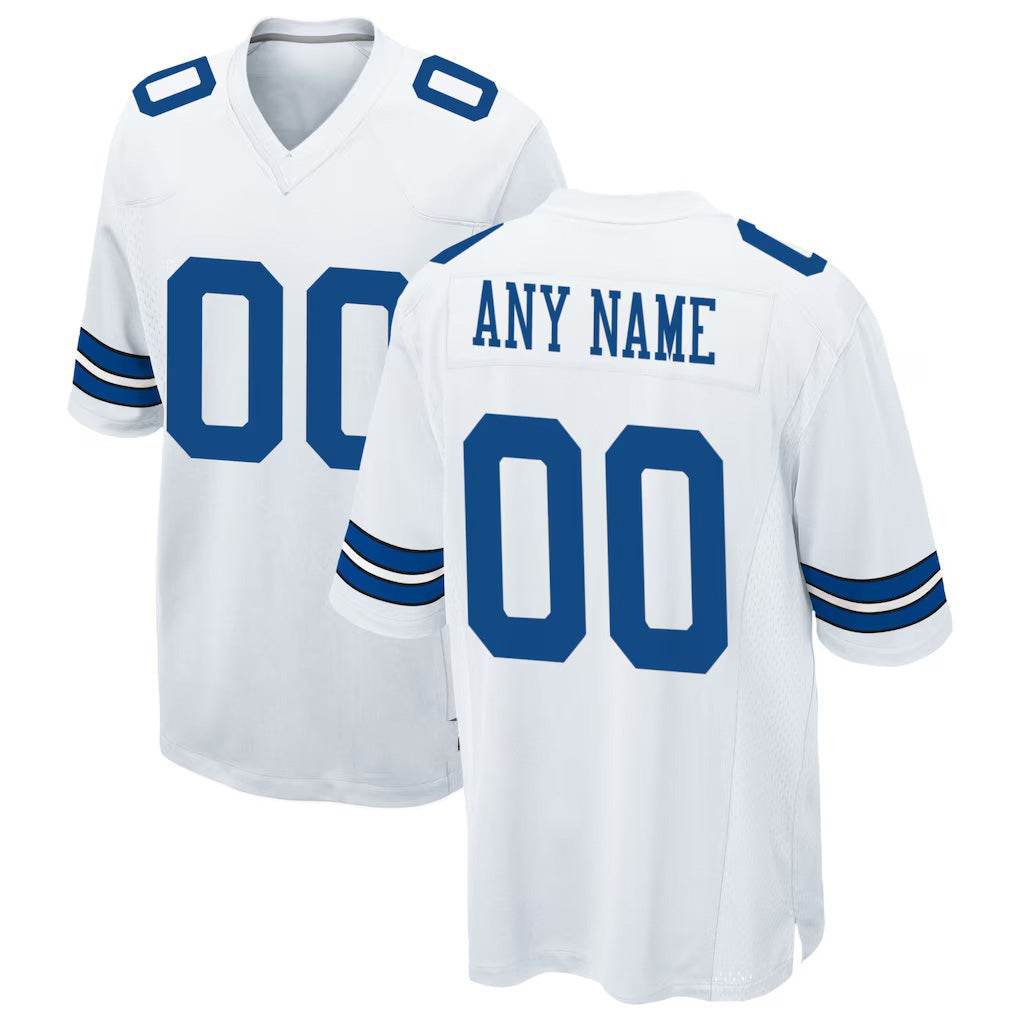 Custom D.Cowboys White Game Stitched Football American Jersey