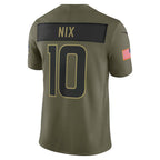 D.Broncos #10 Bo Nix Olive 2025 Salute to Service Limited Stitched Football American Jersey