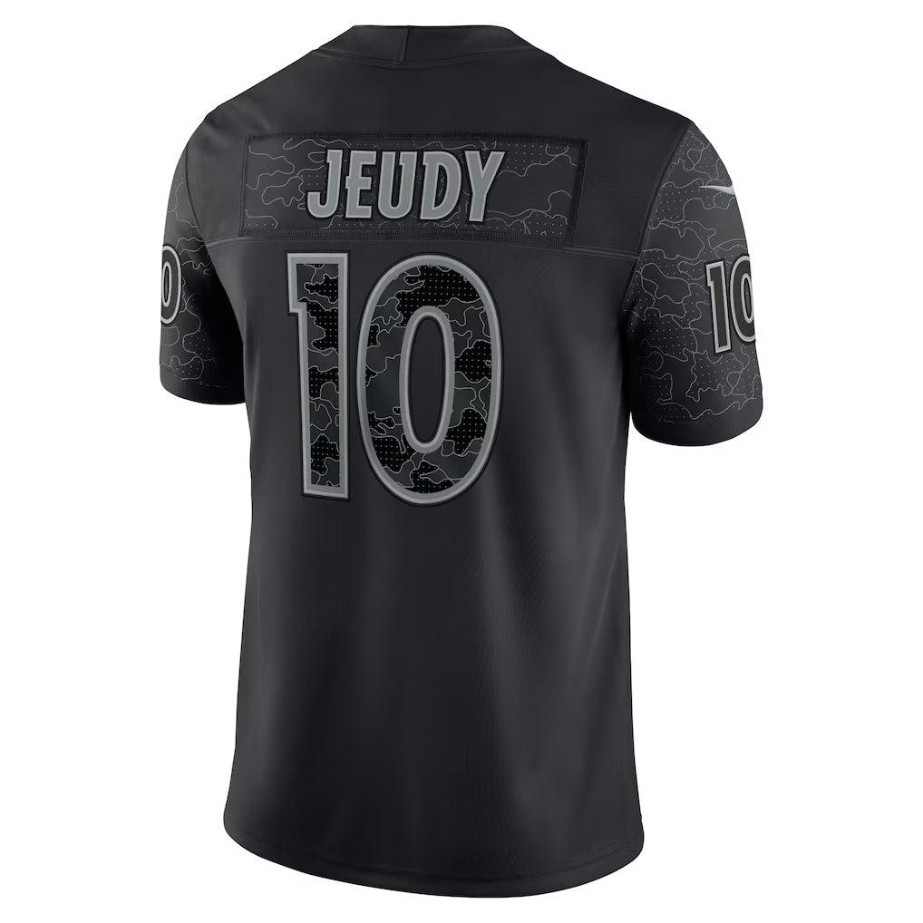 D.Broncos #10 Jerry Jeudy Black RFLCTV Limited Stitched Football American Jersey