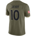 D.Broncos #10 Jerry Jeudy Olive Salute To Service Limited Stitched Football American Jersey