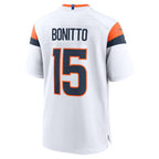 D.Broncos #15 Nik Bonitto White Game Stitched Football American Jersey