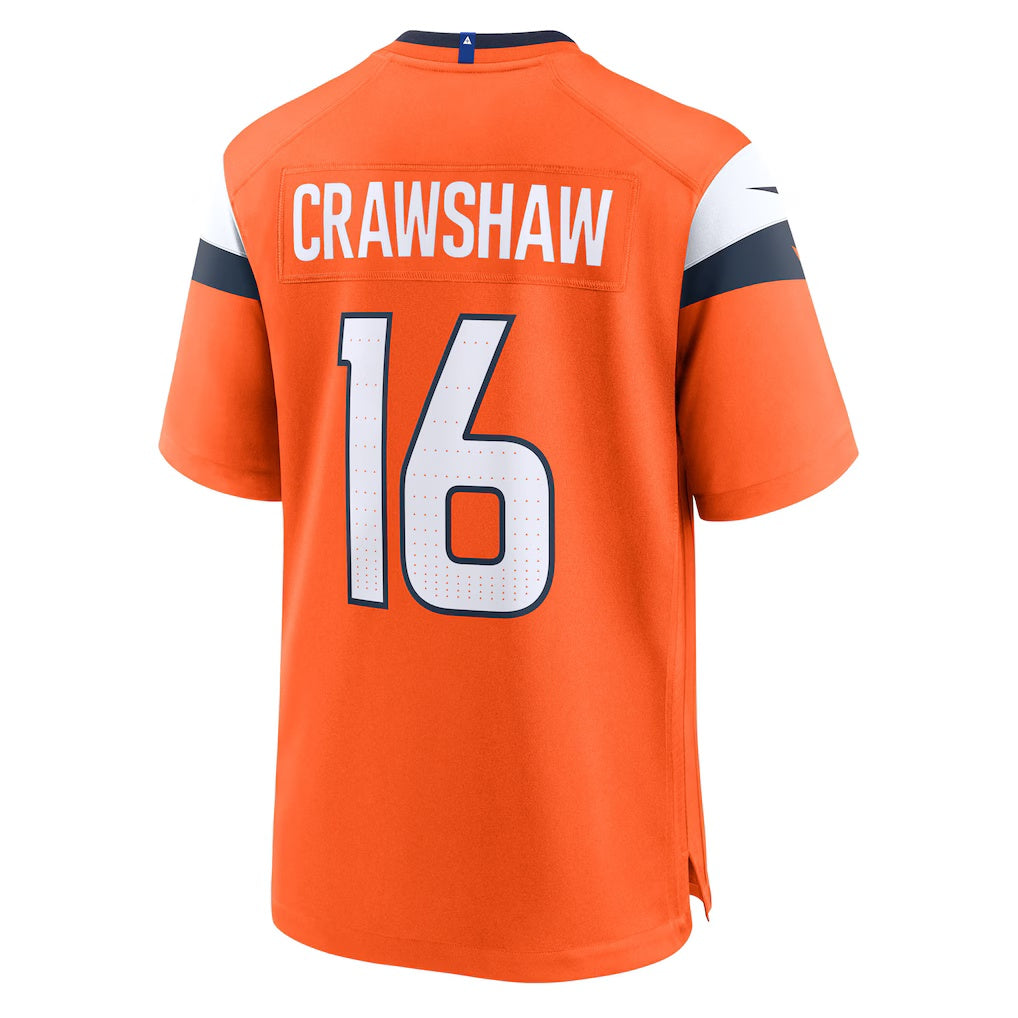 D.Broncos #16 Jeremy Crawshaw Orange Team Game Stitched Football American Jersey