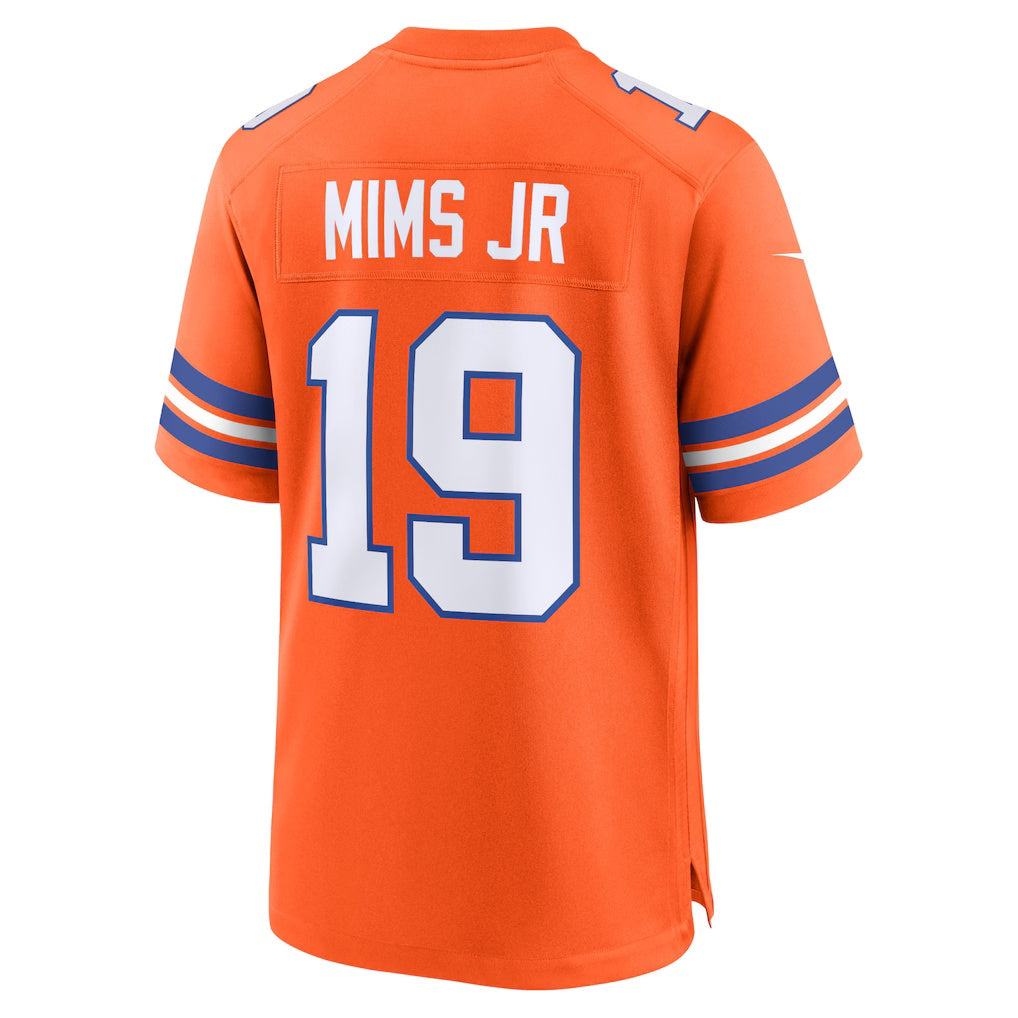 D.Broncos #19 Marvin Mims Jr Orange Mile High Collection 1977 Throwback Player Game Stitched Football American Jersey