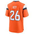 D.Broncos #26 Devon Key Orange Team Game Stitched Football American Jersey