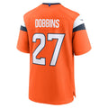 D.Broncos #27 J.K. Dobbins Orange Team Game Stitched Football American Jersey