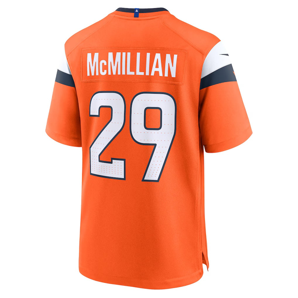 D.Broncos #29 Ja'Quan McMillian Orange Team Game Stitched Football American Jersey