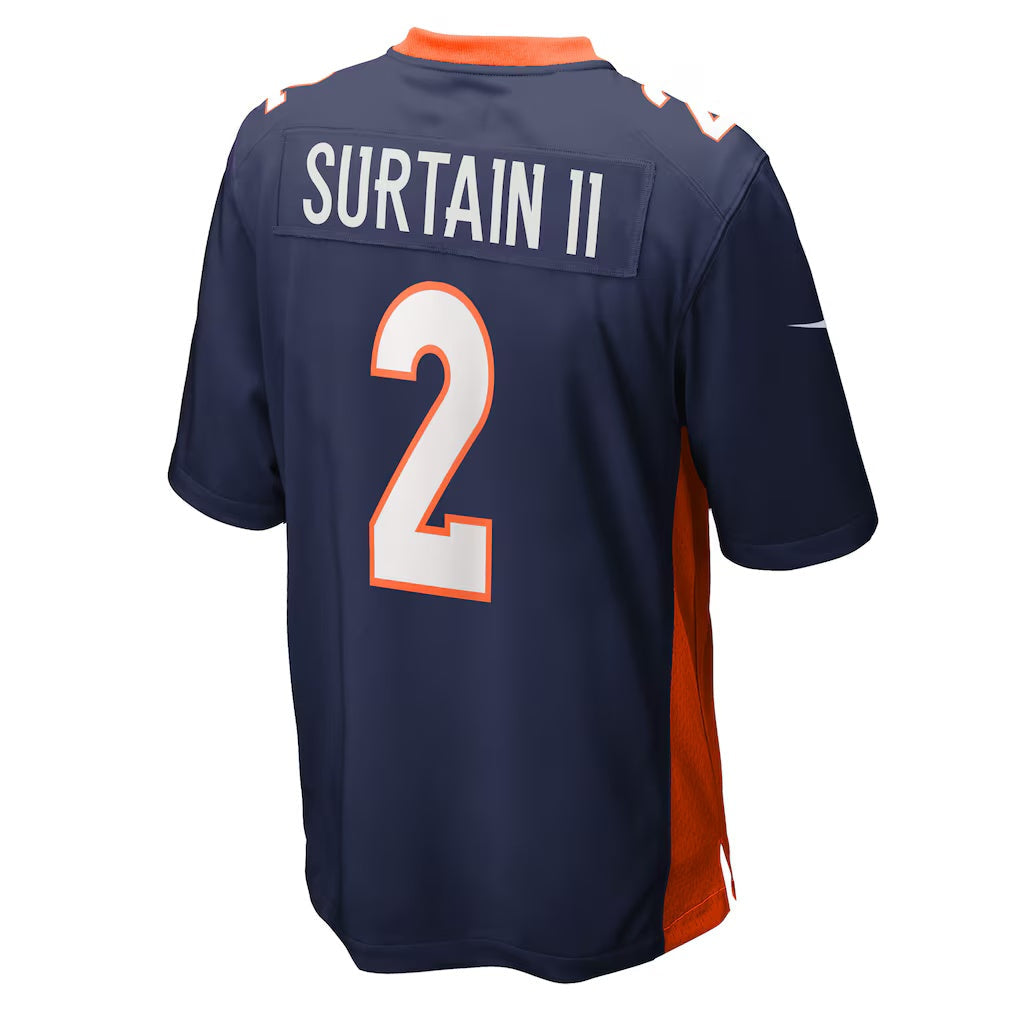 D.Broncos #2 Patrick Surtain II Home Game Player Jersey - Navy Stitched Football American Jersey