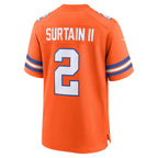 D.Broncos #2 Patrick Surtain II Orange Mile High Collection 1977 Throwback Player Game Stitched Football American Jersey