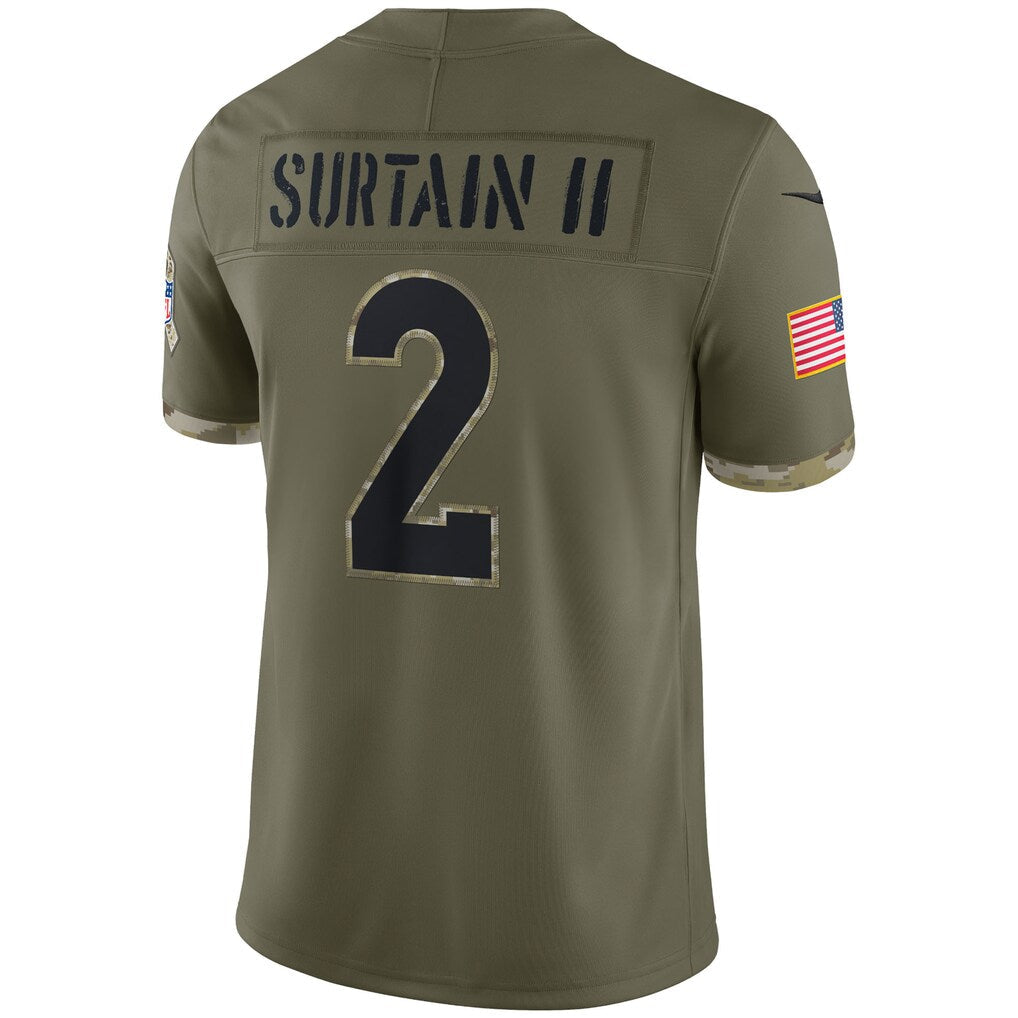D.Broncos #2 Patrick Surtain II Salute To Service Limited Jersey - Olive Stitched Football American Jersey