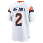D.Broncos #2 Patrick Surtain II  White Mile High Collection Game Stitched Football American Jersey