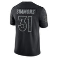 D.Broncos #31 Justin Simmons RFLCTV Limited Jersey - Black Stitched Football American Jersey
